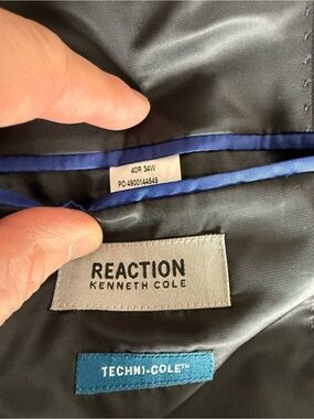 Reaction Kenneth Cole Gray Jacket with Blue Trim